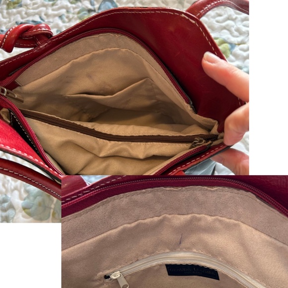 VERA PELLE Made in Italy Black and Red Leather Backpack with Convertible Straps - Picture 13 of 17